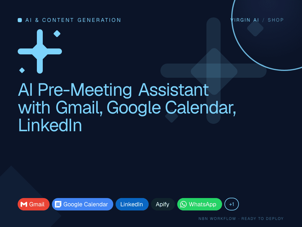 AI Pre-Meeting Assistant with Gmail, Google Calendar, LinkedIn