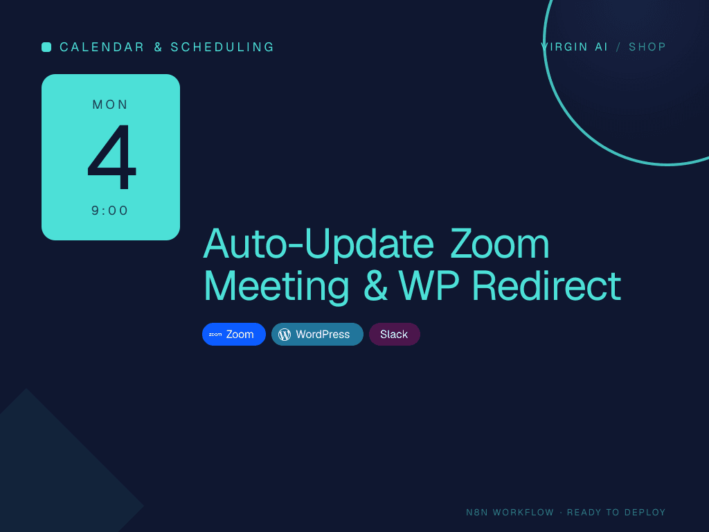Auto-Update Zoom Meeting & WP Redirect