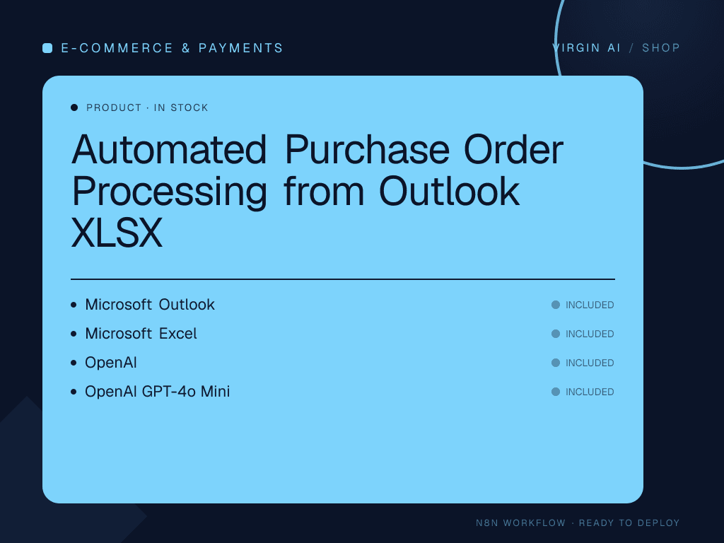 Automated Purchase Order Processing from Outlook XLSX