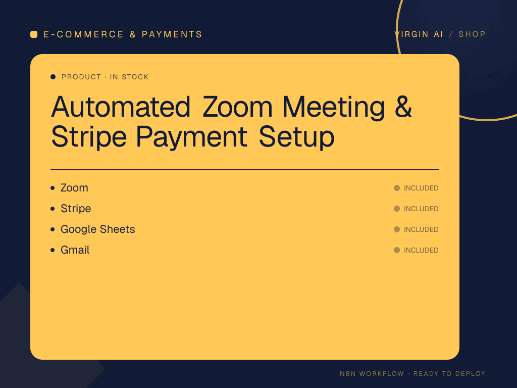 Automated Zoom Meeting & Stripe Payment Setup