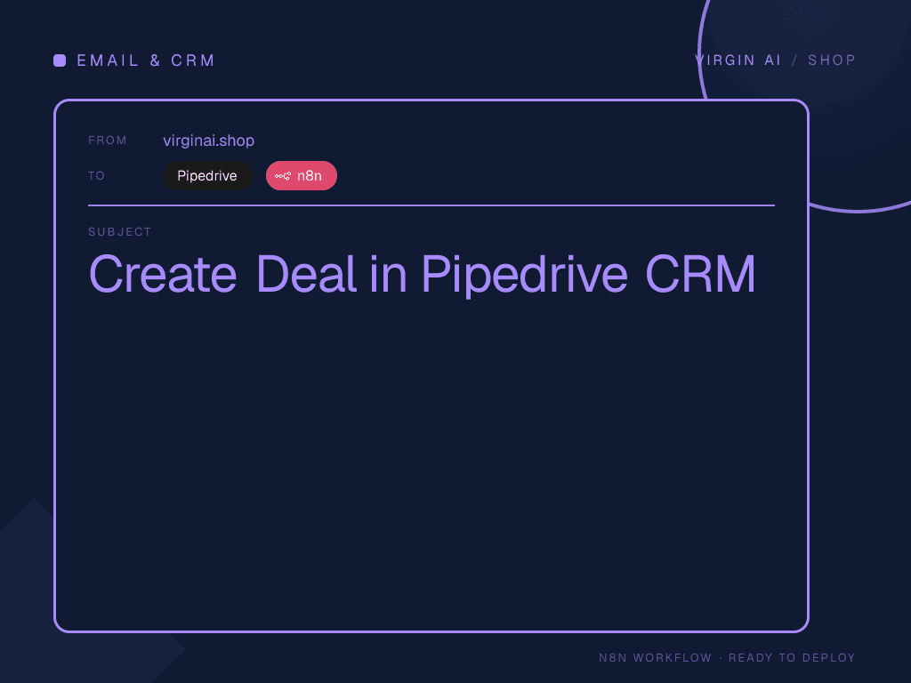 Create Deal in Pipedrive CRM