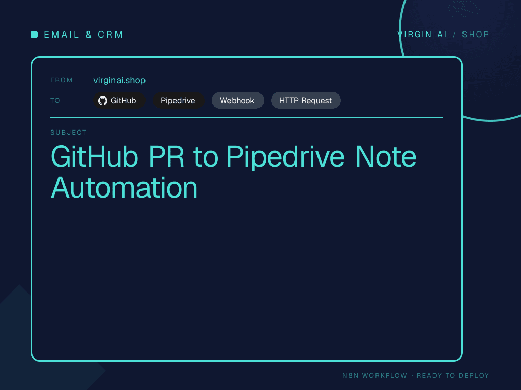 GitHub PR to Pipedrive Note Automation