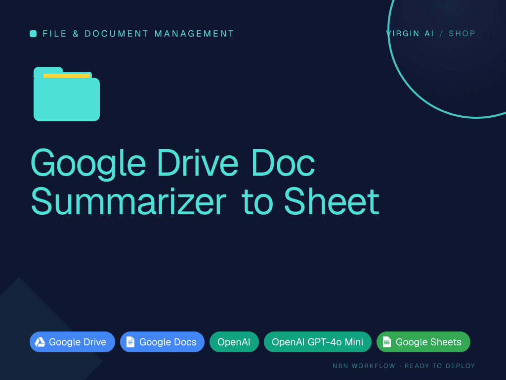 Google Drive Doc Summarizer to Sheet