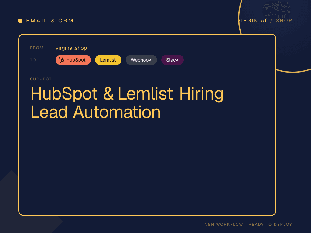 HubSpot & Lemlist Hiring Lead Automation