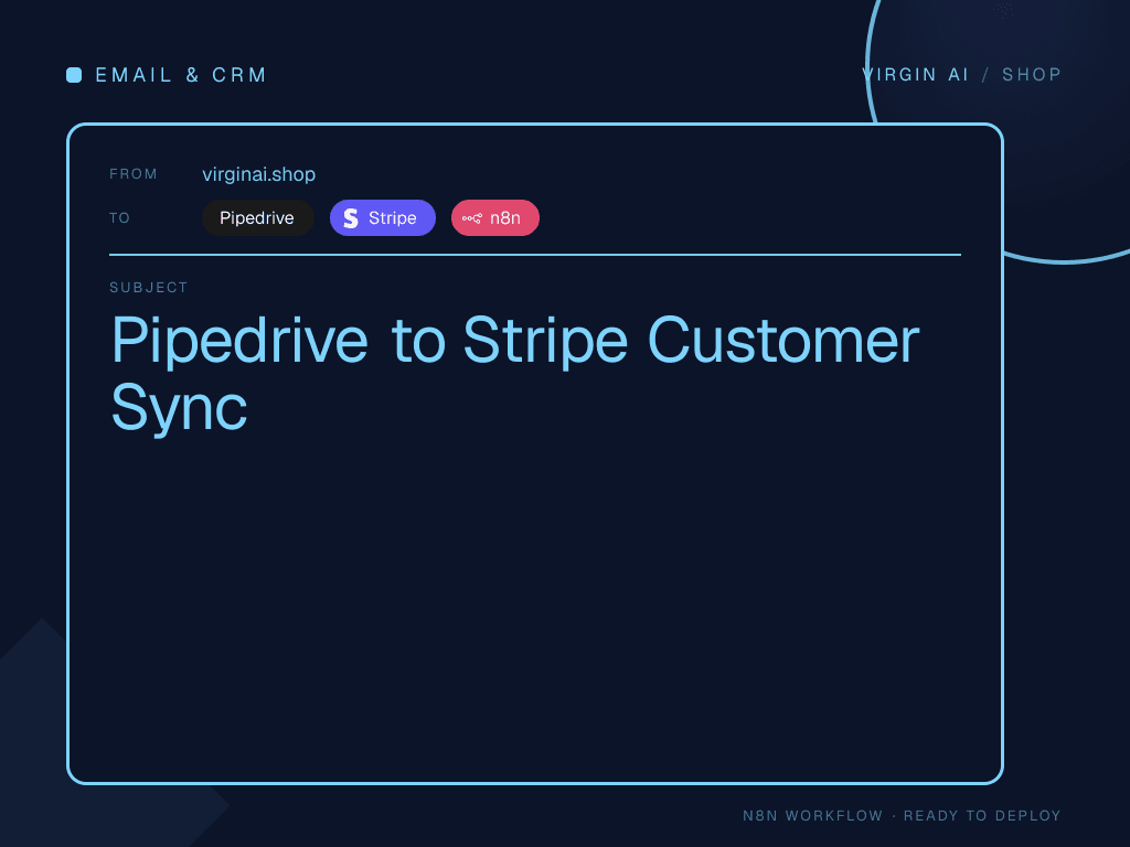 Pipedrive to Stripe Customer Sync