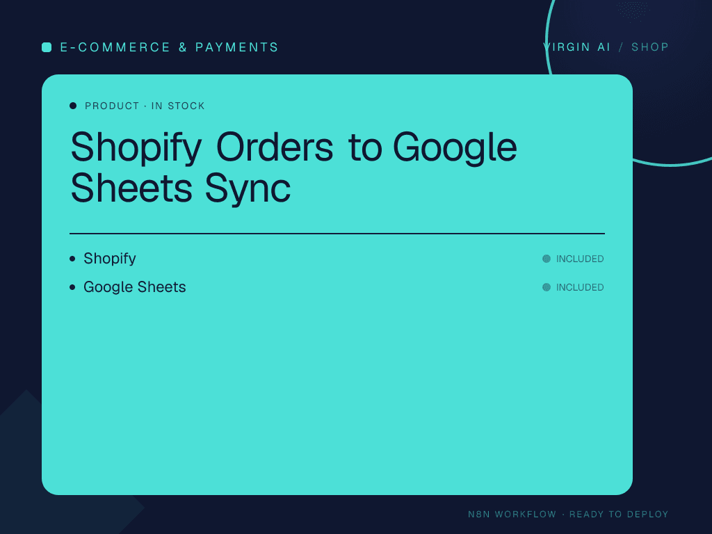 Shopify Orders to Google Sheets Sync