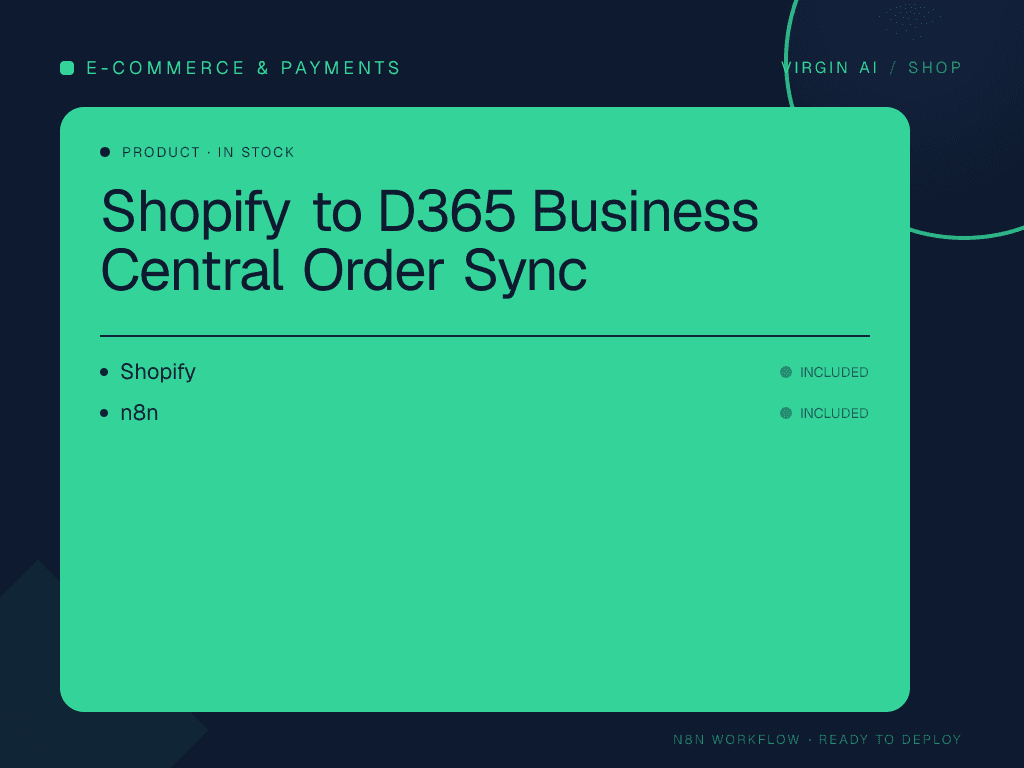 Shopify to D365 Business Central Order Sync