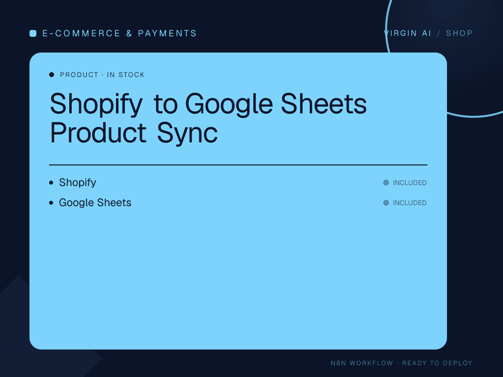 Shopify to Google Sheets Product Sync