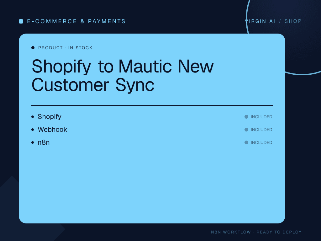 Shopify to Mautic New Customer Sync