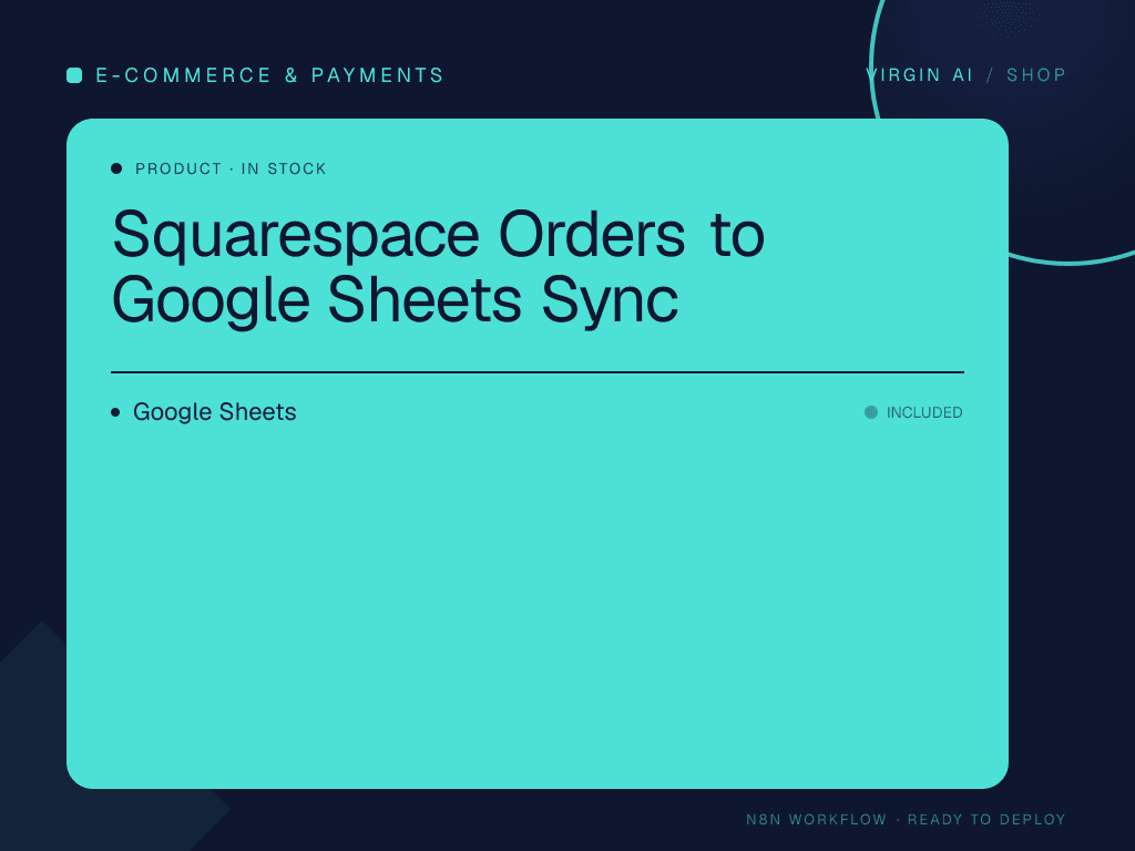 Squarespace Orders to Google Sheets Sync