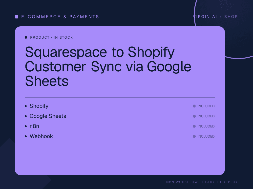 Squarespace to Shopify Customer Sync via Google Sheets