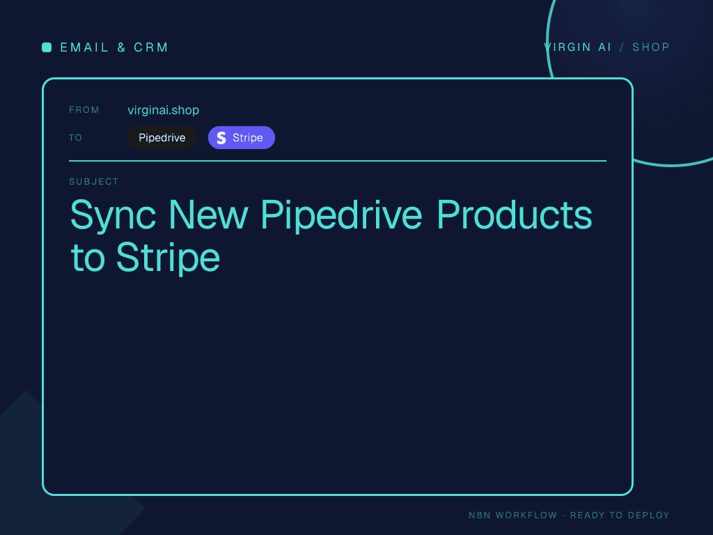 Sync New Pipedrive Products to Stripe