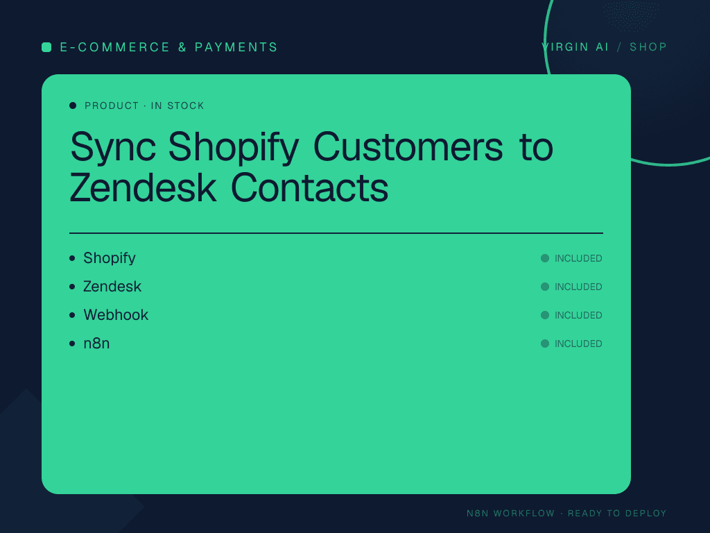 Sync Shopify Customers to Zendesk Contacts