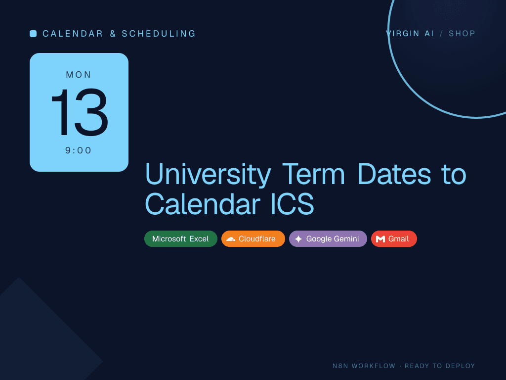 University Term Dates to Calendar ICS