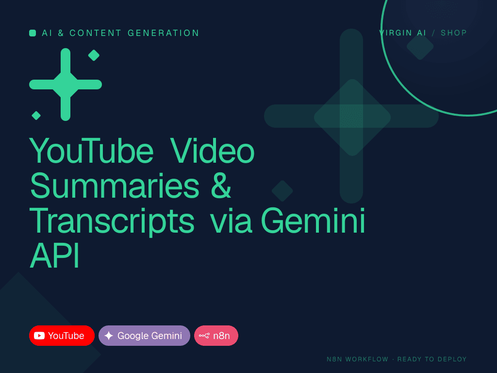 YouTube Video Summaries & Transcripts via Gemini API
